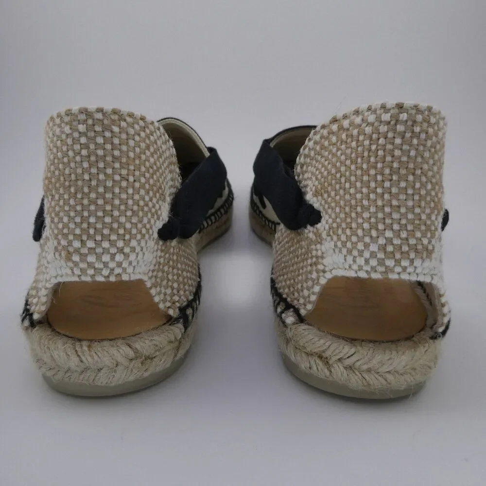 Castañer Norman Slip-On Espadrilles Men EU 44 US 10 Shoes Sandals Black/Beige